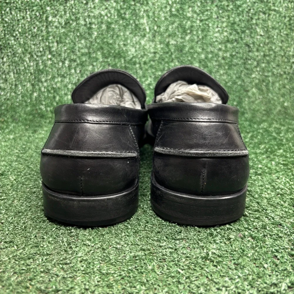 Salvatore‎ Ferragamo Studio Gancini Buckle Leather Loafers Black Mens Size 12 D